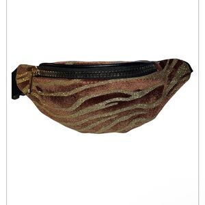 Brown and Gold Zebra Print Fanny Pack